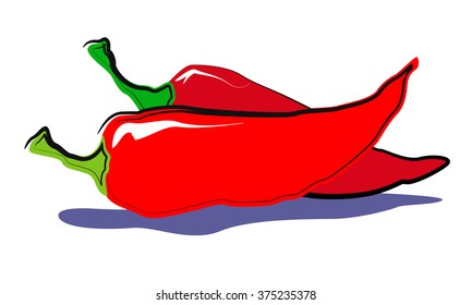 Red chilli pepper isolated on white background. Healthy organic food.