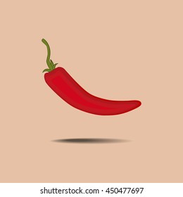 Red chilli pepper isolated on background. Healthy organic food.