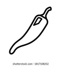 Icono de la línea de pimiento de chile rojo de alta calidad aislado en fondo blanco