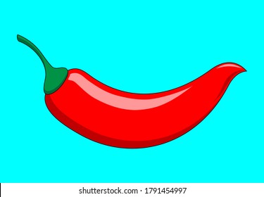 Pimienta picante roja sobre fondo turquesa