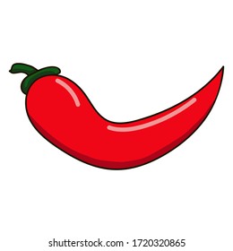 Red chilli pepper. Vector cartoon pepper.