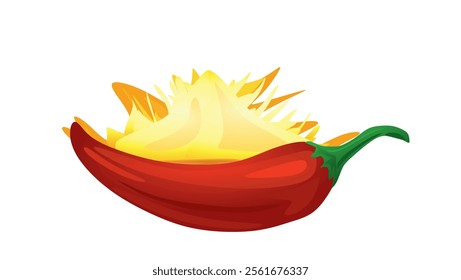 Red chilli pepper. vector illustration