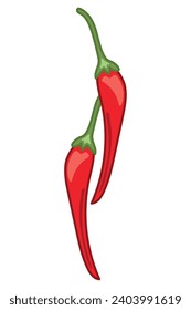 red chilli peppers illustration vector isolated