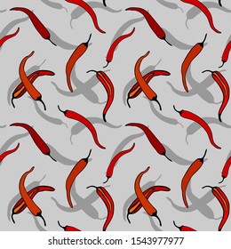 red chilli peppers seamless pattern. eps10 vector illustration.