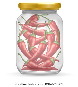 Red Chilli Pickle on the Jar illustration