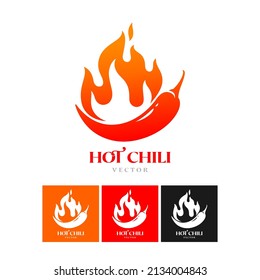 red chilli spiciness logo on fire