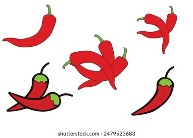 Red chilli vector file illustration for use.