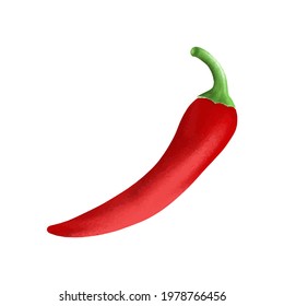Red chillii  pepper hand-drawn vector seamless trendy food illustration for any design or graphics purposes