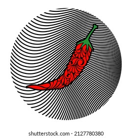 diseño de pimienta fría roja en círculo