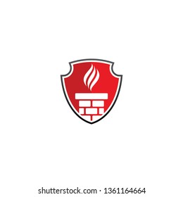 Red Chimney Logo Template Vector