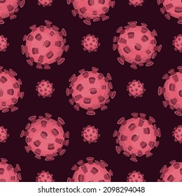 Red china virus epidemic seamless pattern. Medicine virus background