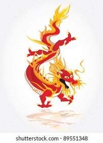 Red  Chinas dragon vector