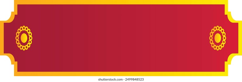Borde chino rojo con diseño minimalista de color degradado. Ilustración gráfica de Vector