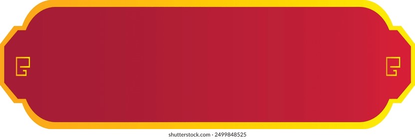 Red Chinese Border with Gradient Color Minimalist Design. Vector Graphic Illustration