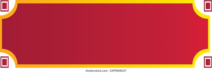 Red Chinese Border with Gradient Color Minimalist Design. Vector Graphic Illustration