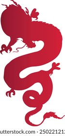 Red Chinese Dragon Symbol For Celebration. Happy Chinese New Year. Isolated Vector Illustration