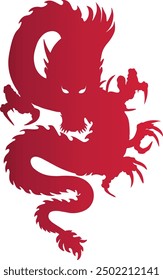 Red Chinese Dragon Symbol For Celebration. Happy Chinese New Year. Isolated Vector Illustration