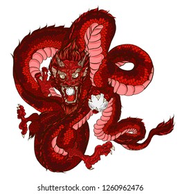 Red Chinese Dragon tattoo