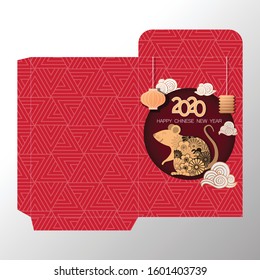 A red chinese envelope template. Year of the rat