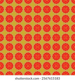 Red Chinese flower pattern for fabric and background.