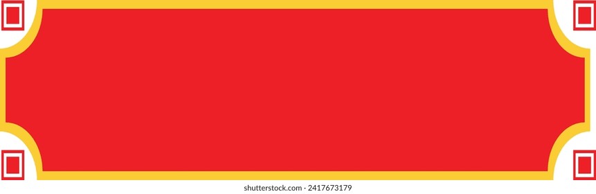 Red Chinese Frame and Border. Isolated On White Background