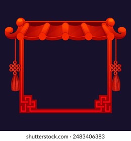 Red Chinese frames. Chinese-style background for your icon. Game element, APP icon or banner