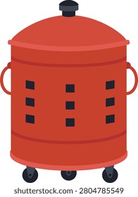Red Chinese Joss Paper Burning Bin Flat Vector.
Traditional Incinerator Bin for Ancestor Worship.
Joss Paper Burner Flat Illustration isolated.
Chinese Festival Icon.
Transparent background.