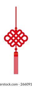 Um padrão de nó chinês vermelho