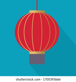 red chinese lantern icon- vector illustration
