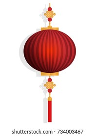 Red chinese lantern isolated on white background.Vector illustration design for Chinese New Year card or background.