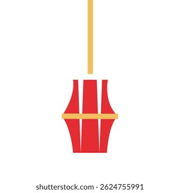Red Chinese lantern minimal. Vector illustration
