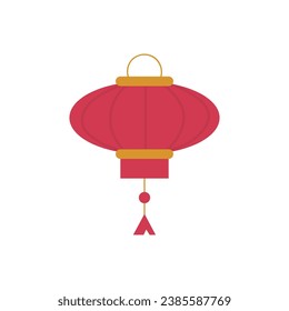 Red Chinese lantern on white background