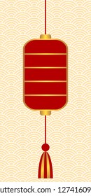 Red chinese lantern. Vector.