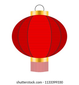 Red Chinese lantern vector illustration.