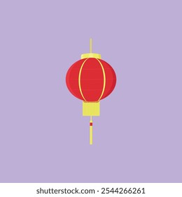 red Chinese lanterns on a purple background