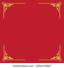 red chinese new year background with abstract wallpaper golden frame golden lace for various designs