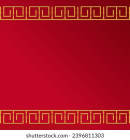 red chinese new year background with gold line decoration. vector design for poster, greeting card, social media, web, banner.