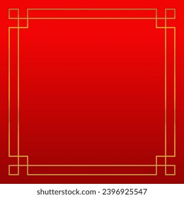 fondo de año nuevo chino rojo con decoración de línea dorada. diseño vectorial para afiches, tarjetas de felicitación, medios sociales, web, banner.
