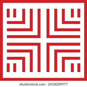 Red Chinese Pattern. Japanese Pattern. For Chinese New Year.