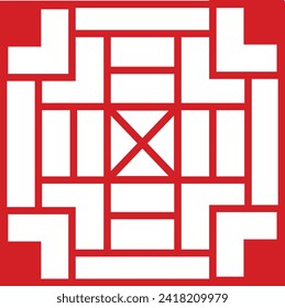 Red Chinese Pattern. Japanese Pattern. For Chinese New Year.