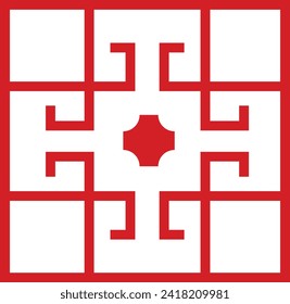 Red Chinese Pattern. Japanese Pattern. For Chinese New Year.