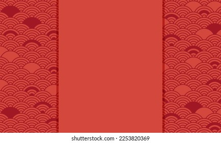 Red chinese pattern, oriental background for New Year. Abstract asian bg. Vector illustration