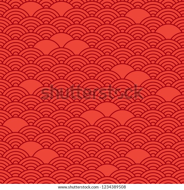 Red Chinese Seamless Pattern Oriental Background Stock Vector (Royalty ...