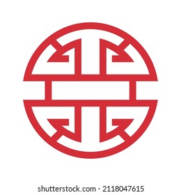 red chinese sign design icon
