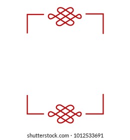 red Chinese style  frame on white background vector design