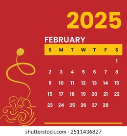 red chinese theme desk calendar 2025