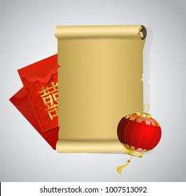 Red Chinese traditional paper lantern