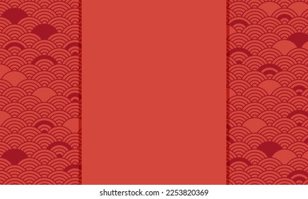 Red chinese vector seamless pattern, oriental background for New Year. Abstract asian illustration