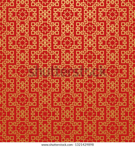 Red Chinese Wallpaper Background Texture Vector Stock Vector (Royalty