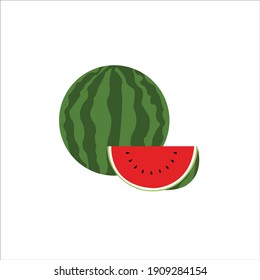 Red Chinese Watermelon Icon Vector Design.